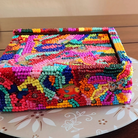 Hand Painted Beaded Memory Box - Picture 7 of 8